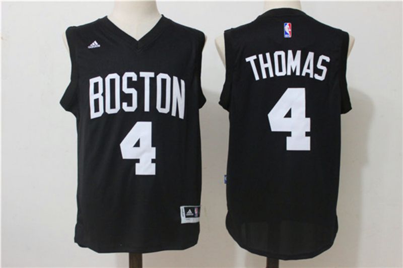 Men Boston Celtics 4 Isaiah Thomas Black NBA Jerseys